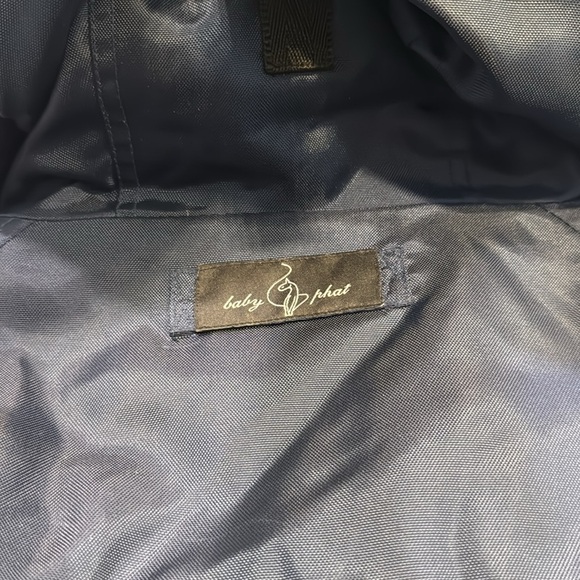 🔵 Vintage Y2K Baby Phat Blue Hooded Bomber Puffer Jacket Size XL - Picture 11 of 13